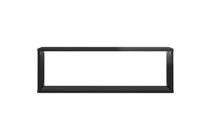 væghylder 4 stk. 80x15x26,5 cm kubeform spånplade - Sort - Opbevaring - Hylder & Reoler - Væghylde & vægreol