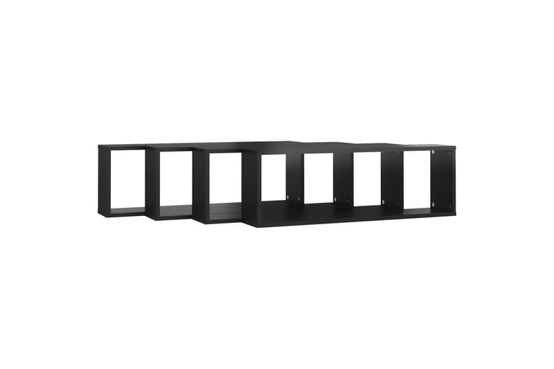 væghylder 4 stk. 80x15x26,5 cm kubeform spånplade - Sort - Opbevaring - Hylder & Reoler - Væghylde & vægreol