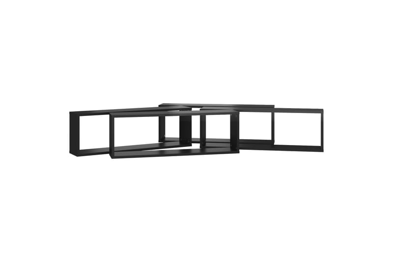 væghylder 4 stk. 80x15x26,5 cm kubeform spånplade - Sort - Opbevaring - Hylder & Reoler - Væghylde & vægreol