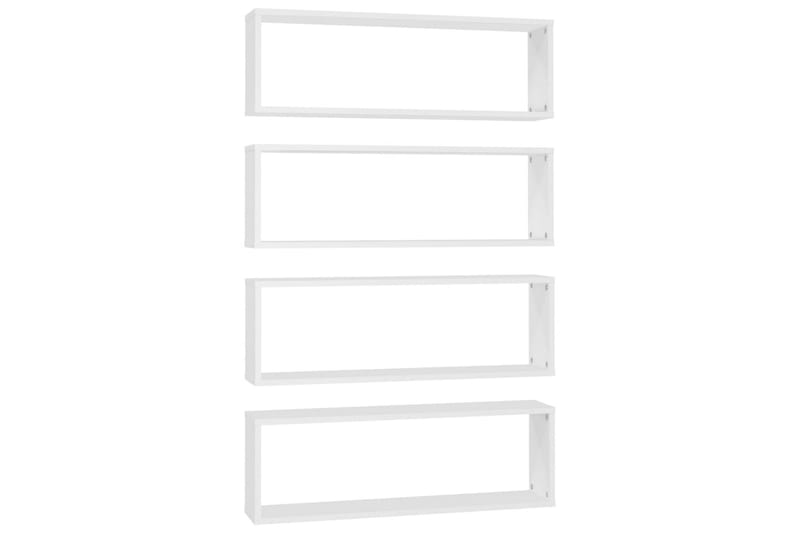 væghylder 4 stk. 80x15x26,5 cm kubeformet spånplade hvid - Hvid - Opbevaring - Hylder & Reoler - Væghylde & vægreol