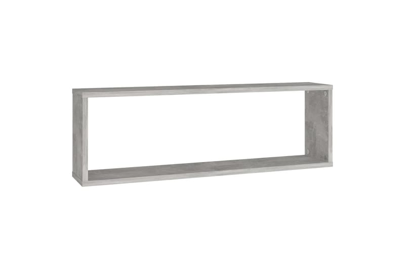 væghylder 4 stk. 80x15x26,5 cm spånplade kubeform betongrå - Grå - Opbevaring - Hylder & Reoler - Væghylde & vægreol