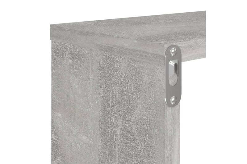 væghylder 4 stk. 80x15x26,5 cm spånplade kubeform betongrå - Grå - Opbevaring - Hylder & Reoler - Væghylde & vægreol