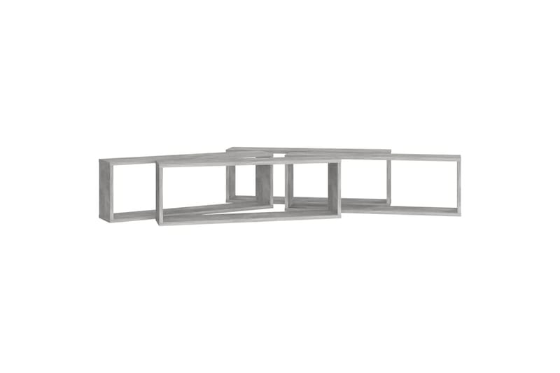 væghylder 4 stk. 80x15x26,5 cm spånplade kubeform betongrå - Grå - Opbevaring - Hylder & Reoler - Væghylde & vægreol