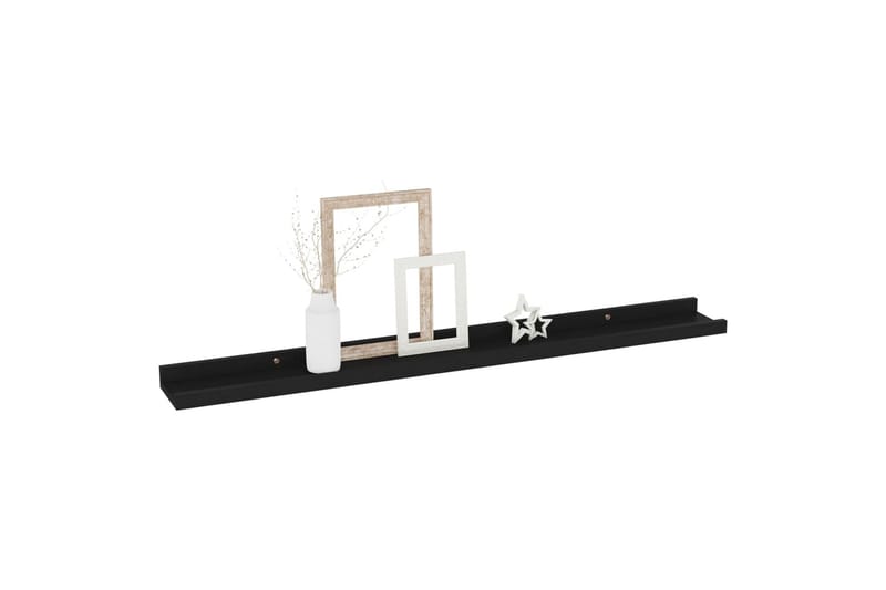 væghylder 4 stk. 80x9x3 cm sort - Sort - Opbevaring - Hylder & Reoler - Væghylde & vægreol