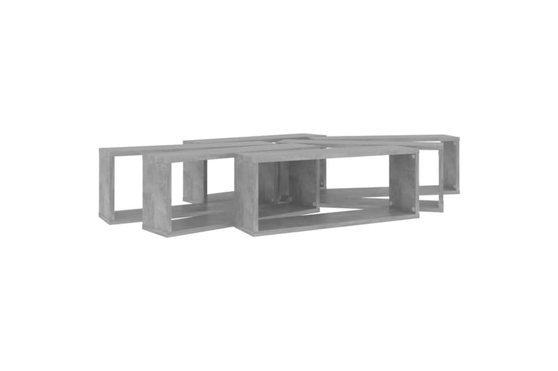 væghylder 6 stk. 60x15x23 cm kubeformet spånplade betongrå - Grå - Opbevaring - Hylder & Reoler - Væghylde & vægreol