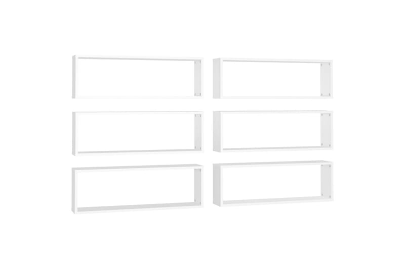 væghylder 6 stk. 80x15x26,5 cm kubeformet spånplade hvid - Hvid - Opbevaring - Hylder & Reoler - Væghylde & vægreol