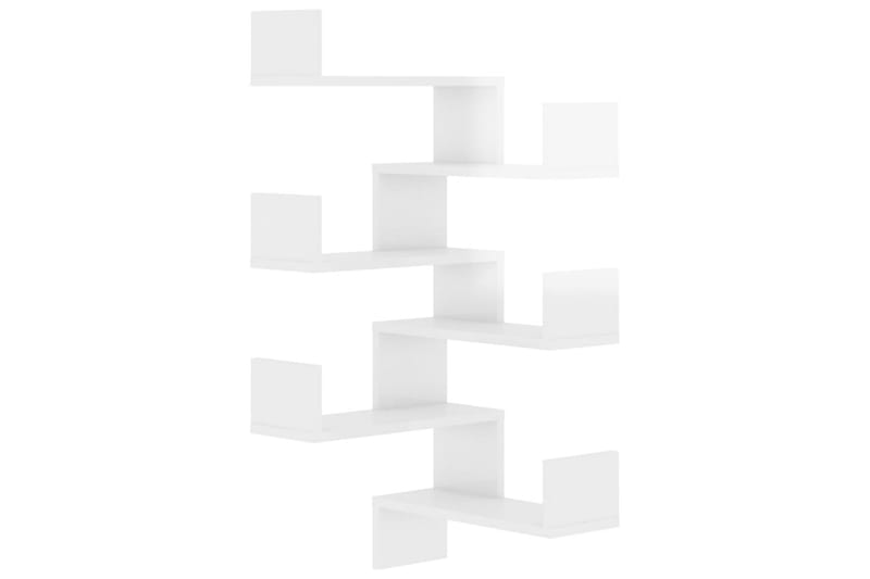 væghylder til hjørne 2 stk. 40x40x50 cm spånplade - Hvid - Opbevaring - Hylder & Reoler - Væghylde & vægreol