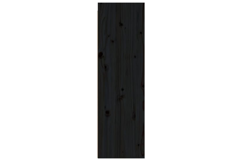 vægskabe 2 stk. 30x30x100 cm massivt fyrretræ sort - Sort - Væghylde & vægreol