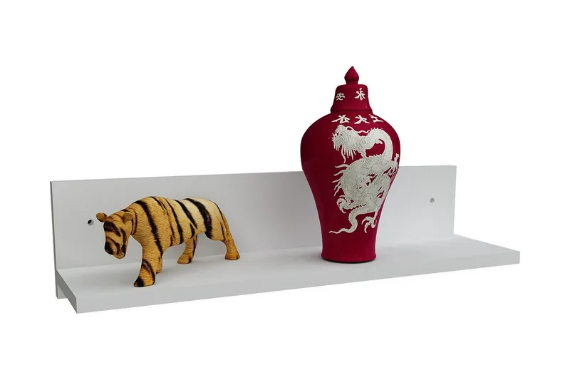 Vellavie Væghylde 60 cm, Hvid / valnød