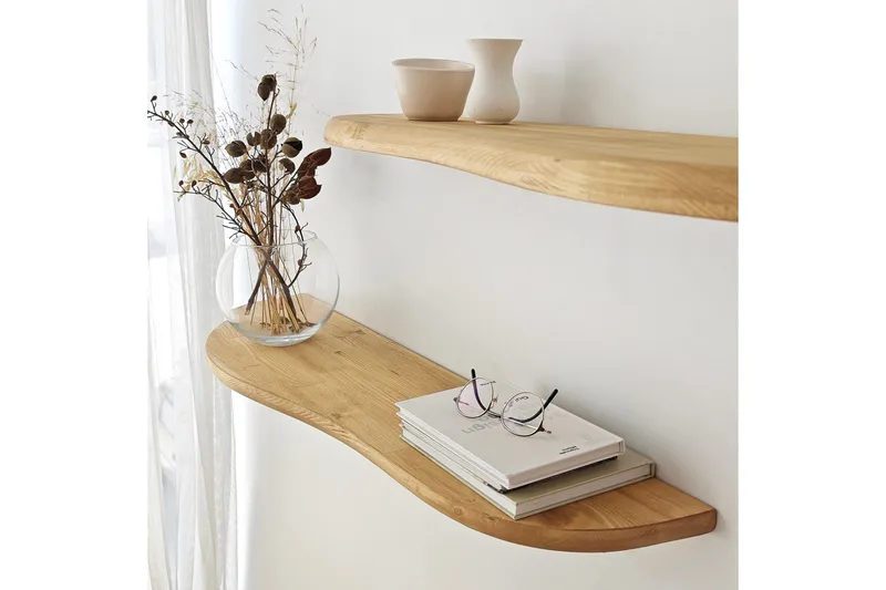 Wavy Væghylde 100 cm - Oak - Opbevaring - Hylder & Reoler - Væghylde & vægreol