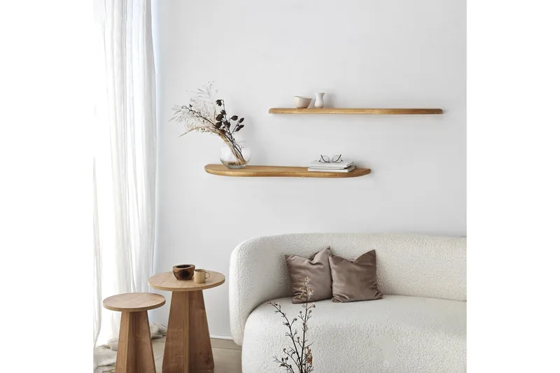 Wavy Væghylde 100 cm - Oak - Opbevaring - Hylder & Reoler - Væghylde & vægreol