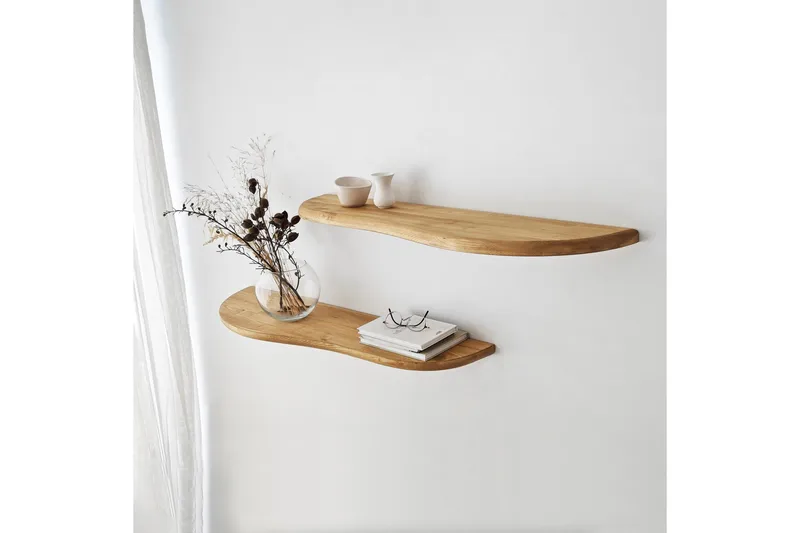 Wavy Væghylde 100 cm - Oak - Opbevaring - Hylder & Reoler - Væghylde & vægreol