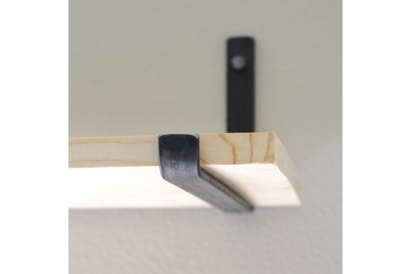 Wayte Væghylde 60 cm i Træ med Metalstativ Sort/Eg - Sort/Eg - Opbevaring - Hylder & Reoler - Væghylde & vægreol