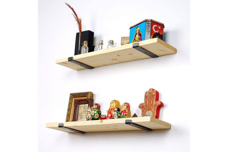 Wayte Væghylde 60 cm - Sort/Eg - Opbevaring - Hylder & Reoler - Væghylde & vægreol