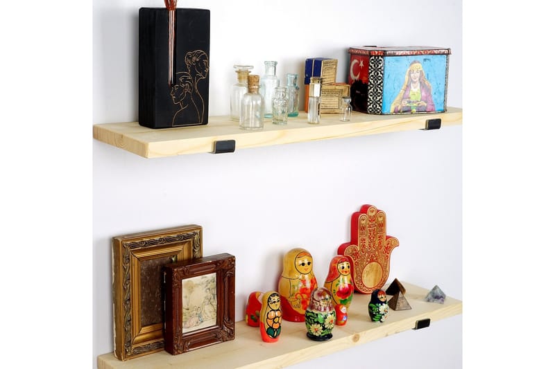 Wayte Væghylde 60 cm - Sort/Eg - Opbevaring - Hylder & Reoler - Væghylde & vægreol