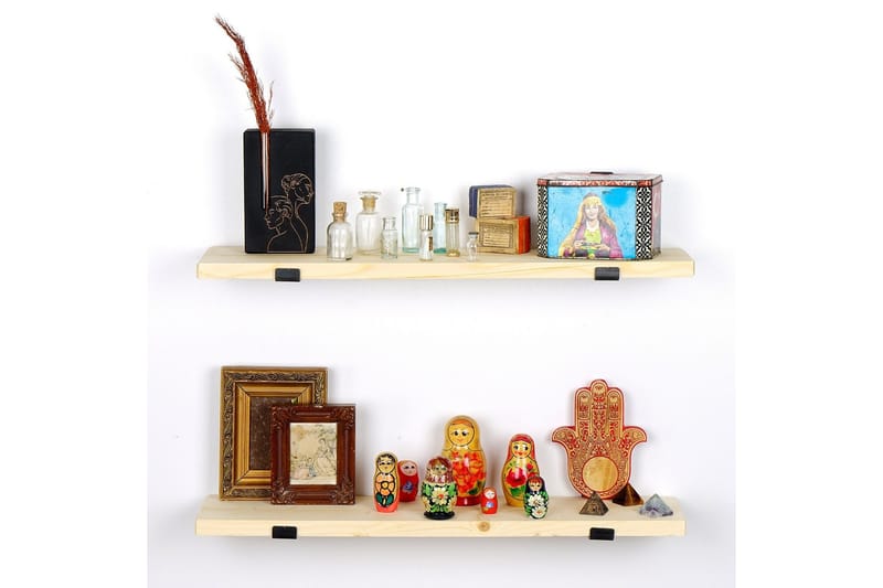 Wayte Væghylde 60 cm - Sort/Eg - Opbevaring - Hylder & Reoler - Væghylde & vægreol