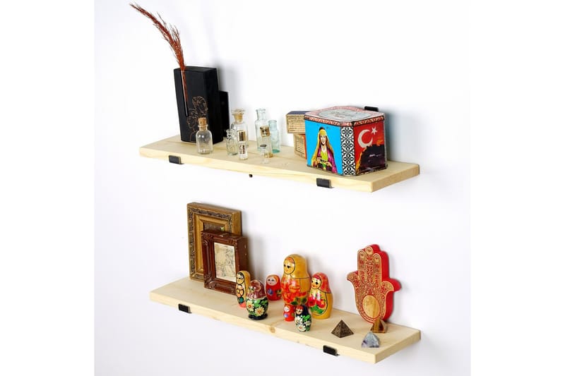 Wayte Væghylde 60 cm - Sort/Eg - Opbevaring - Hylder & Reoler - Væghylde & vægreol