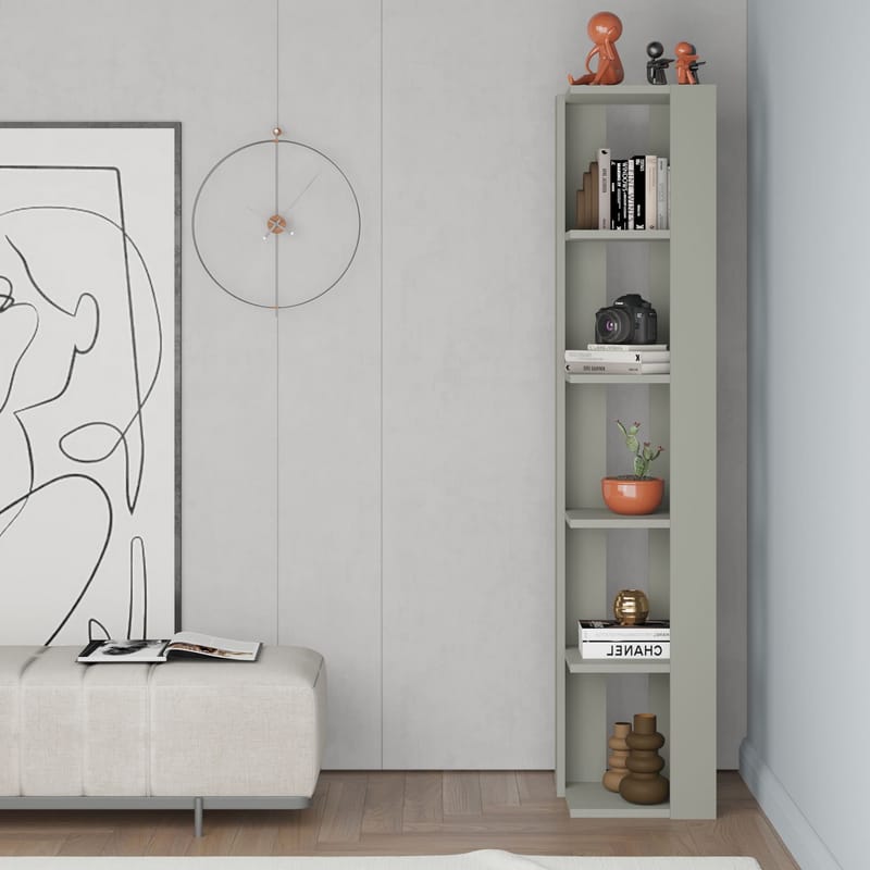 Verina Bogreol 161 cm - Ash Green - Opbevaring - Hylder & Reoler - Hjørnehylde og hjørnereol