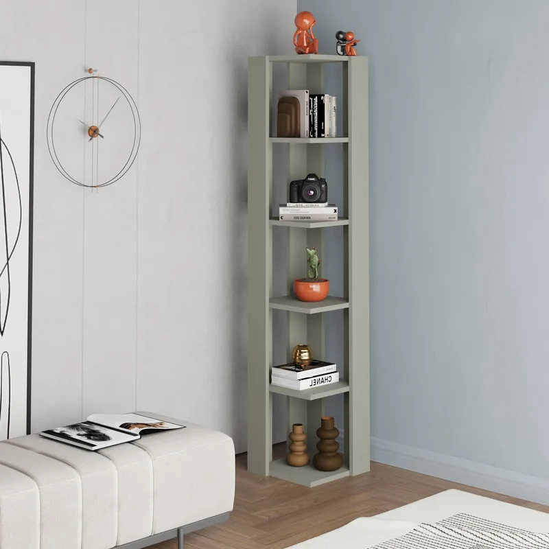 Verina Bogreol 161 cm - Ash Green - Opbevaring - Hylder & Reoler - Hjørnehylde og hjørnereol