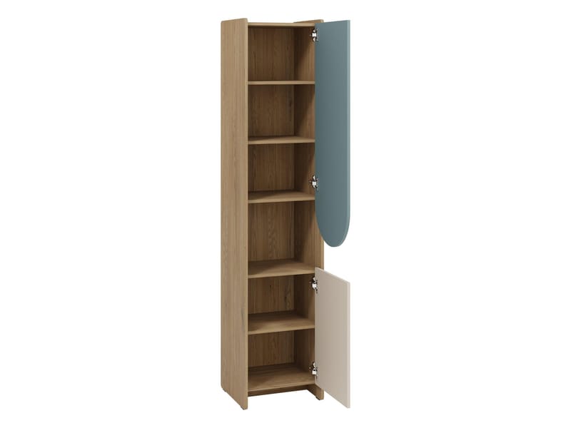 Zarek Reol 44x198 cm - brun, blå, beige - Opbevaring - Hylder & Reoler - Bogreol