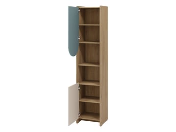 Zarek Reol 44x198 cm - brun, blå, beige - Opbevaring - Hylder & Reoler - Bogreol