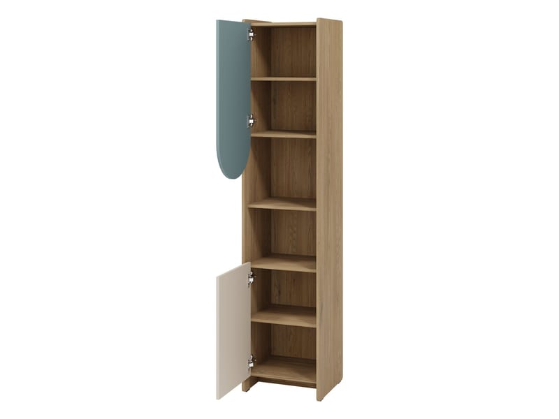 Zarek Reol 44x198 cm - brun, blå, beige - Opbevaring - Hylder & Reoler - Bogreol