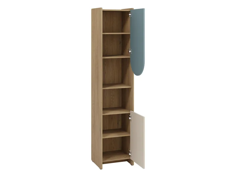 Zarek Reol 44x198 cm - brun, blå, beige - Opbevaring - Hylder & Reoler - Bogreol
