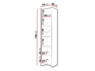 Zarek Reol 44x198 cm - brun, blå, beige - Opbevaring - Hylder & Reoler - Bogreol