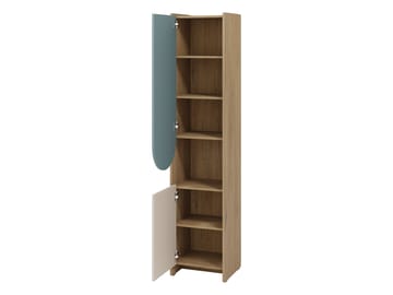 Zarek Reol 44x198 cm - brun, blå, beige - Opbevaring - Hylder & Reoler - Bogreol