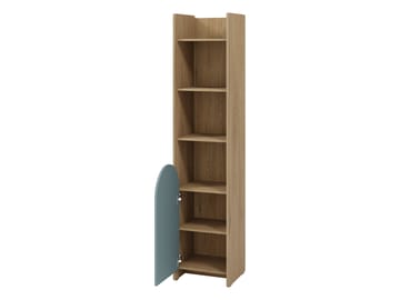 Zarek Reol 44x198 cm - brun og blå - Opbevaring - Hylder & Reoler - Bogreol