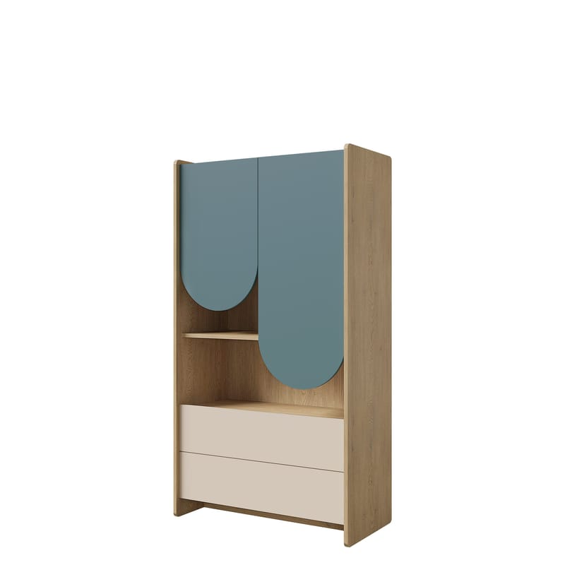 Zarek Reol 84x151 cm, brun, blå, beige