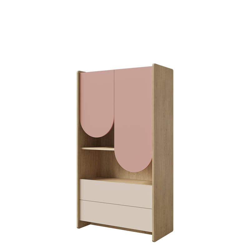 Zarek Reol 84x151 cm, brun, lyserød, beige
