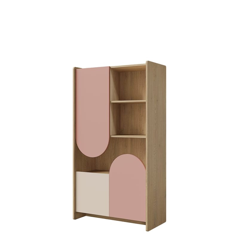 Zarek Reol 84x151 cm, brun, lyserød, beige