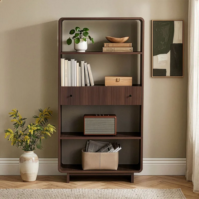 Zavio Bogreol 78x153x34 cm - Valnød - Opbevaring - Hylder & Reoler - Bogreol