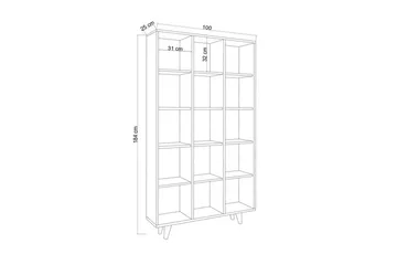 Zipa Reol 100 cm - Beige - Opbevaring - Hylder & Reoler - Bogreol
