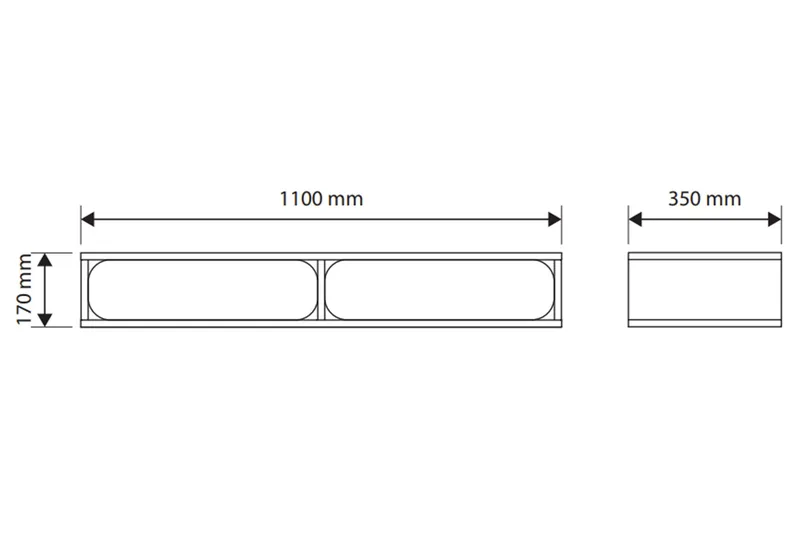 Marinport Væghængt skab 110 cm - Beige - Opbevaring - Væghængt opbevaring