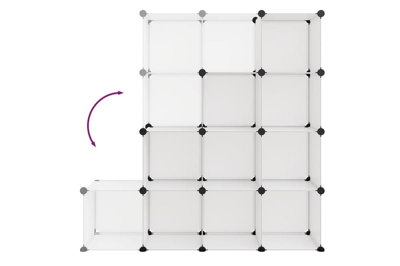 beBasic kubeformede opbevaringskasser 12 stk. PP transparent - gennemsigtig - Kurve & kasser