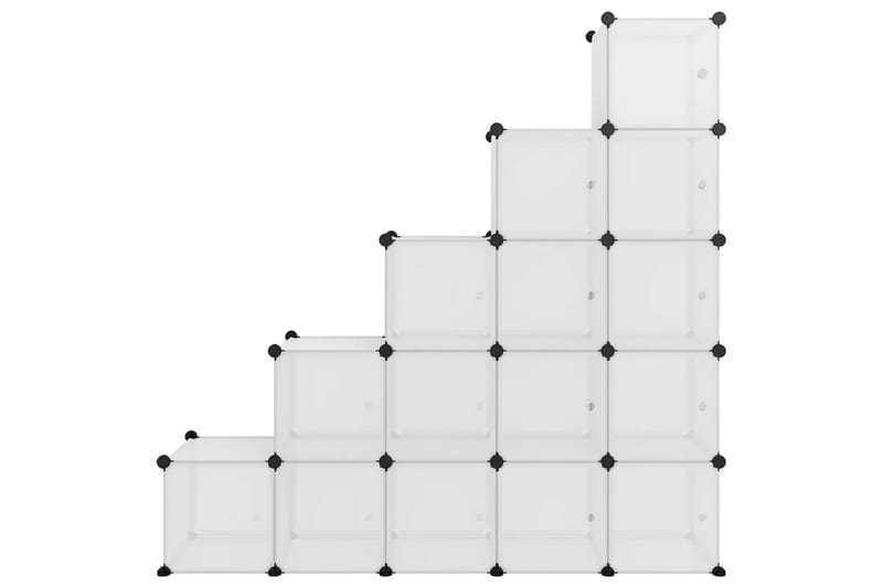 beBasic kubeformede opbevaringskasser 15 stk. med låger PP transparent - gennemsigtig - Opbevaring - Opbevaring til småting - Kurve & kasser