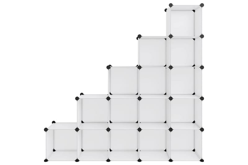 beBasic kubeformede opbevaringskasser 15 stk. PP transparent - gennemsigtig - Kurve & kasser
