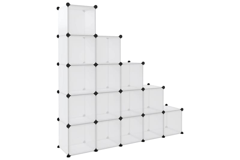 beBasic kubeformede opbevaringskasser 15 stk. PP transparent - gennemsigtig - Opbevaring - Opbevaring til småting - Kurve & kasser