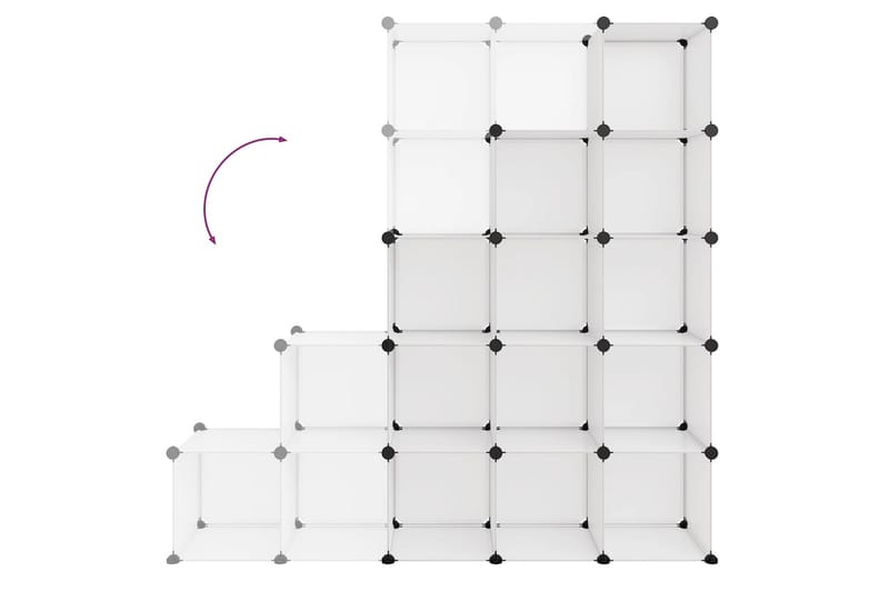 beBasic kubeformede opbevaringskasser 15 stk. PP transparent - gennemsigtig - Kurve & kasser
