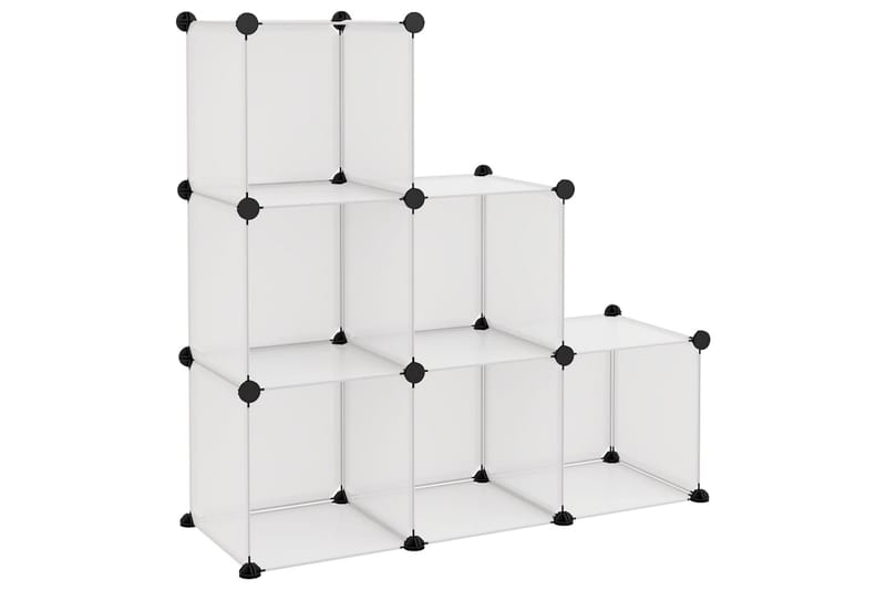 beBasic kubeformede opbevaringskasser 6 stk. PP transparent - gennemsigtig - Kurve & kasser