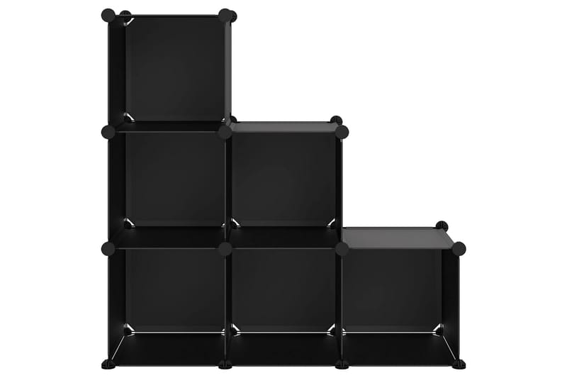 beBasic kubeformede opbevaringskasser 6 stk. PP sort - Sort - Kurve & kasser