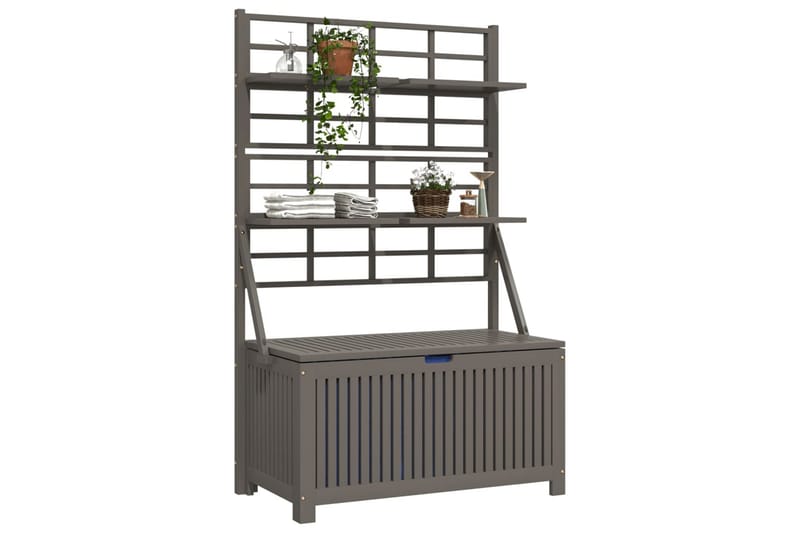 beBasic opbevaringsboks med espalier 99x50x160 cm massivt akacietræ grå - GrÃ¥ - Opbevaring - Opbevaring til småting - Kurve & kasser