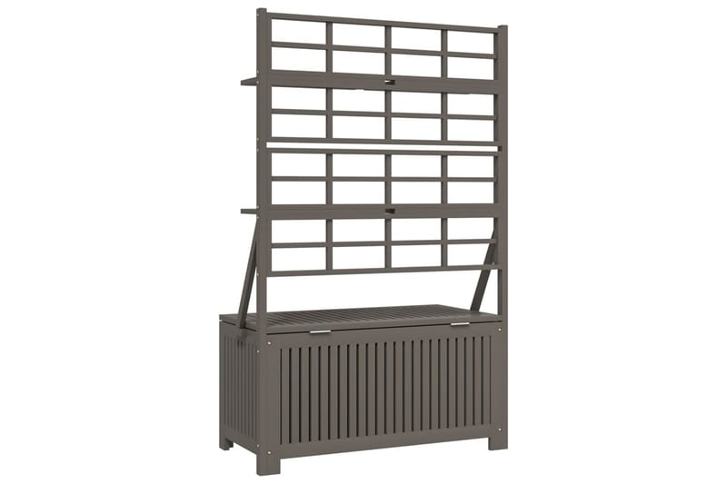 beBasic opbevaringsboks med espalier 99x50x160 cm massivt akacietræ grå - GrÃ¥ - Opbevaring - Opbevaring til småting - Kurve & kasser