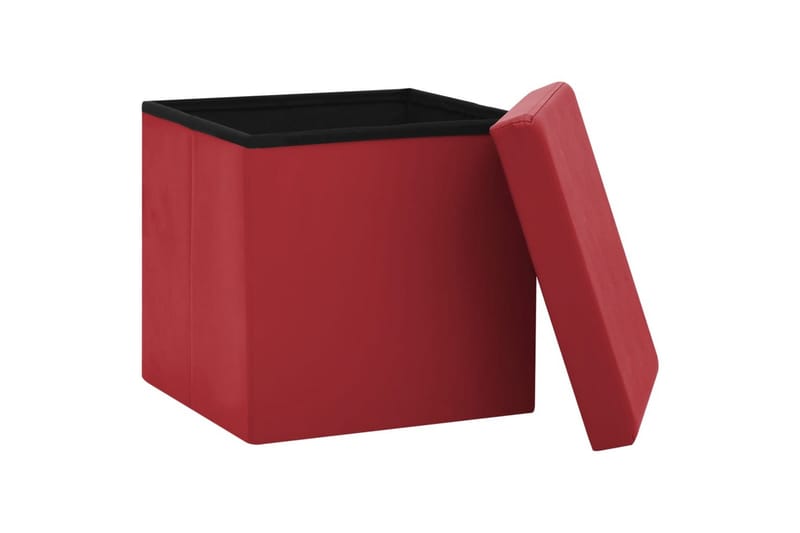foldbar opbevaringspuf PVC vinrød - Rød - Kurve & kasser