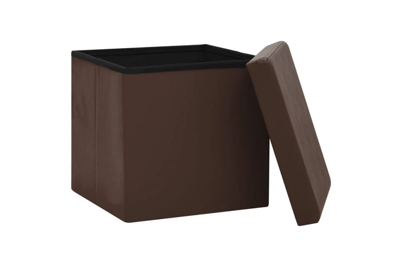 foldbar opbevaringspuf PVC brun - Brun - Opbevaring - Opbevaring til småting - Kurve & kasser