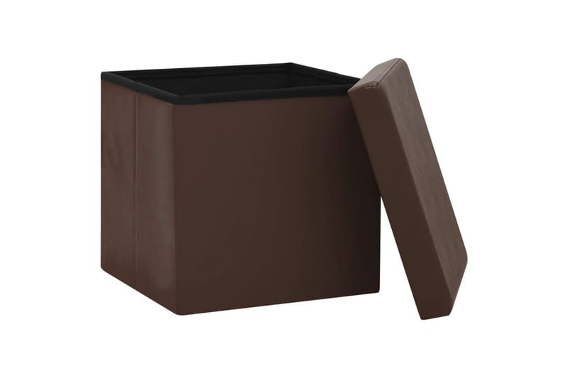 foldbar opbevaringspuf PVC brun - Brun - Kurve & kasser