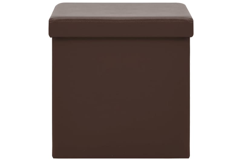 foldbar opbevaringspuf PVC brun - Brun - Opbevaring - Opbevaring til småting - Kurve & kasser