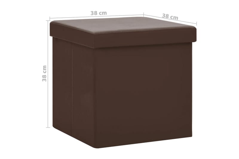 foldbar opbevaringspuf PVC brun - Brun - Opbevaring - Opbevaring til småting - Kurve & kasser
